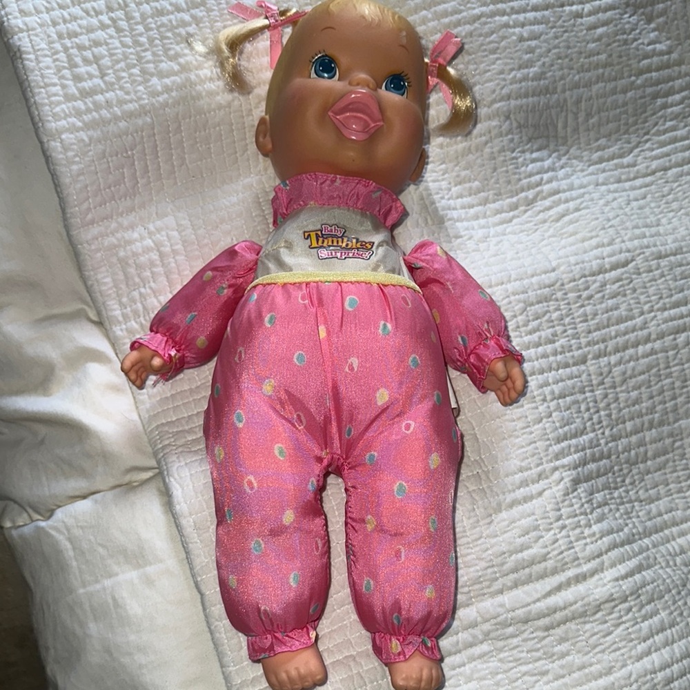 Baby Tumbles Surprise Doll retro 1995 blonde pony tails soft body cute vintage